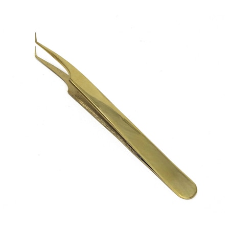 A2Z Scilab Volume Eyelash Lash Fine Point Tweezers A Type Angled Gold Plated A2Z-ZR319